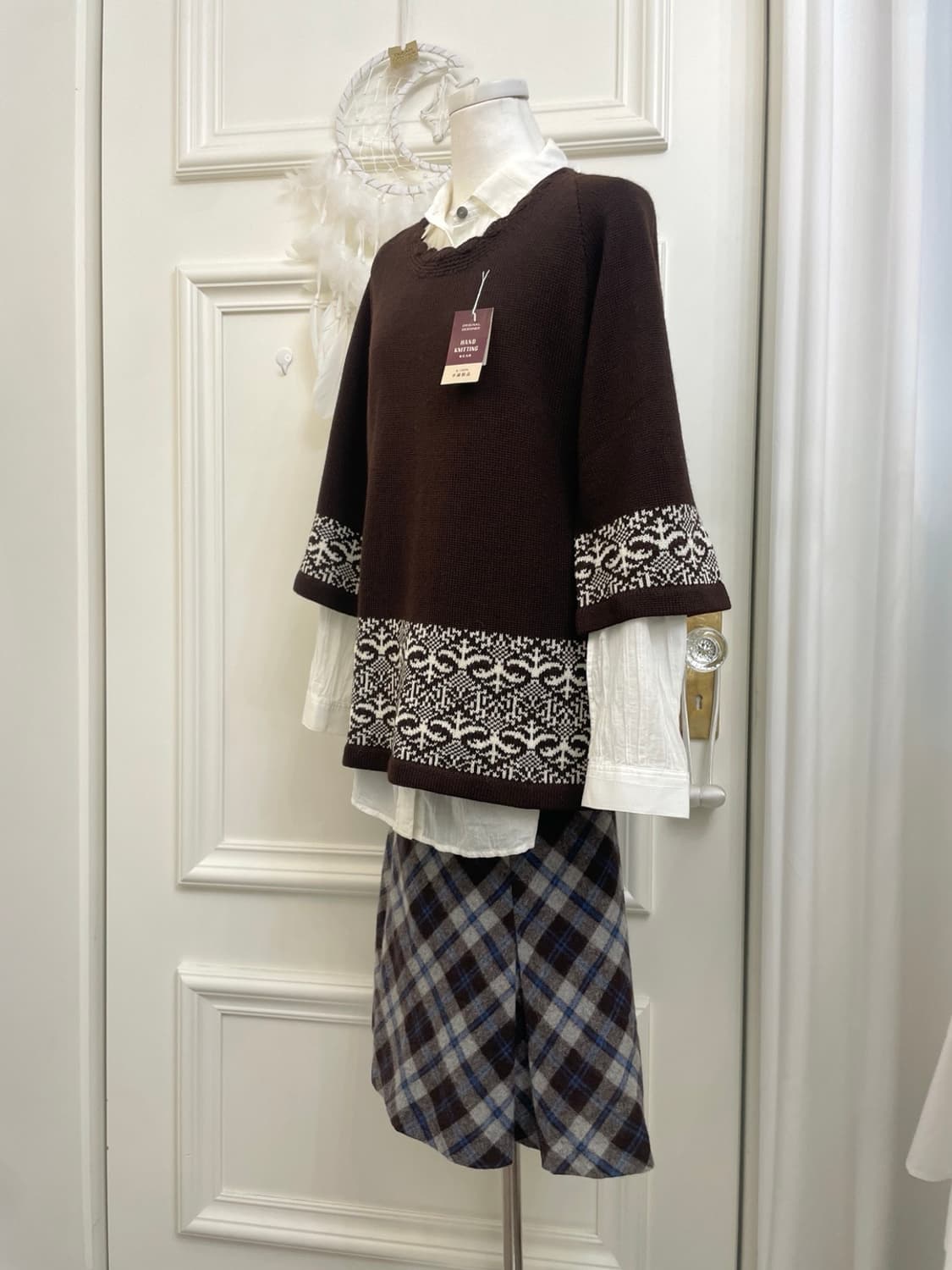 brown nordic point sweater&ivory simple 상품이미지3