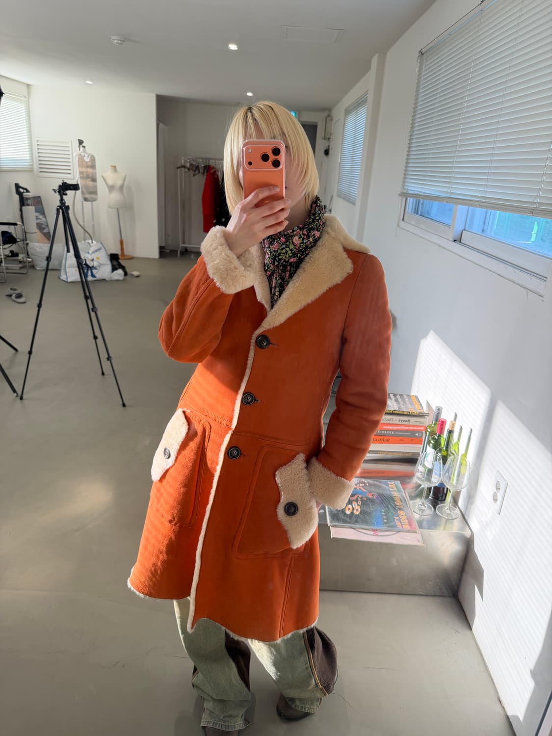 MOSCHINO JEANS DONNA 롱 무스탕 상품이미지1