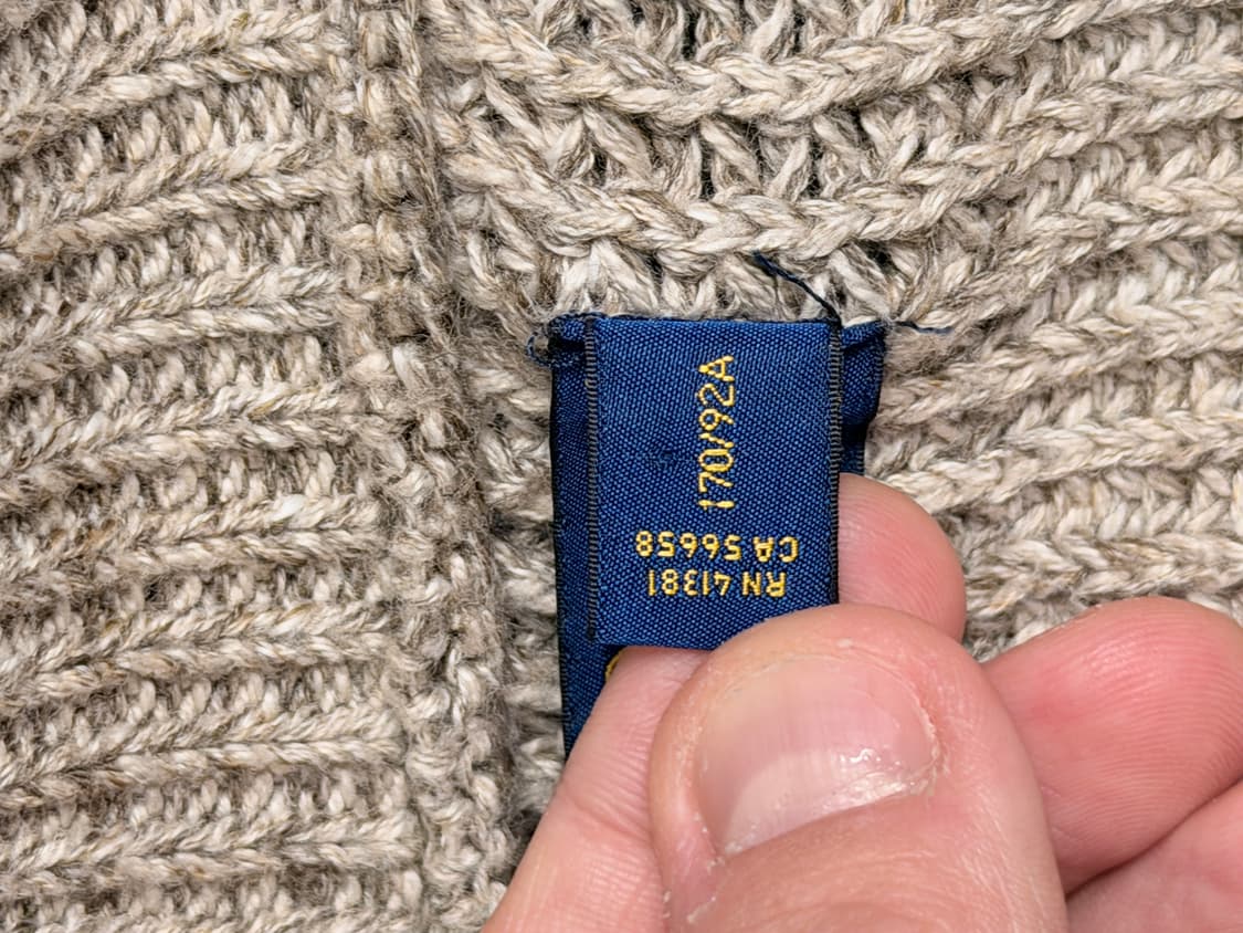 정품 랄프로렌 숄카라 남자 가디건 (신세계 본점 도장 ㅇ) 상품이미지5