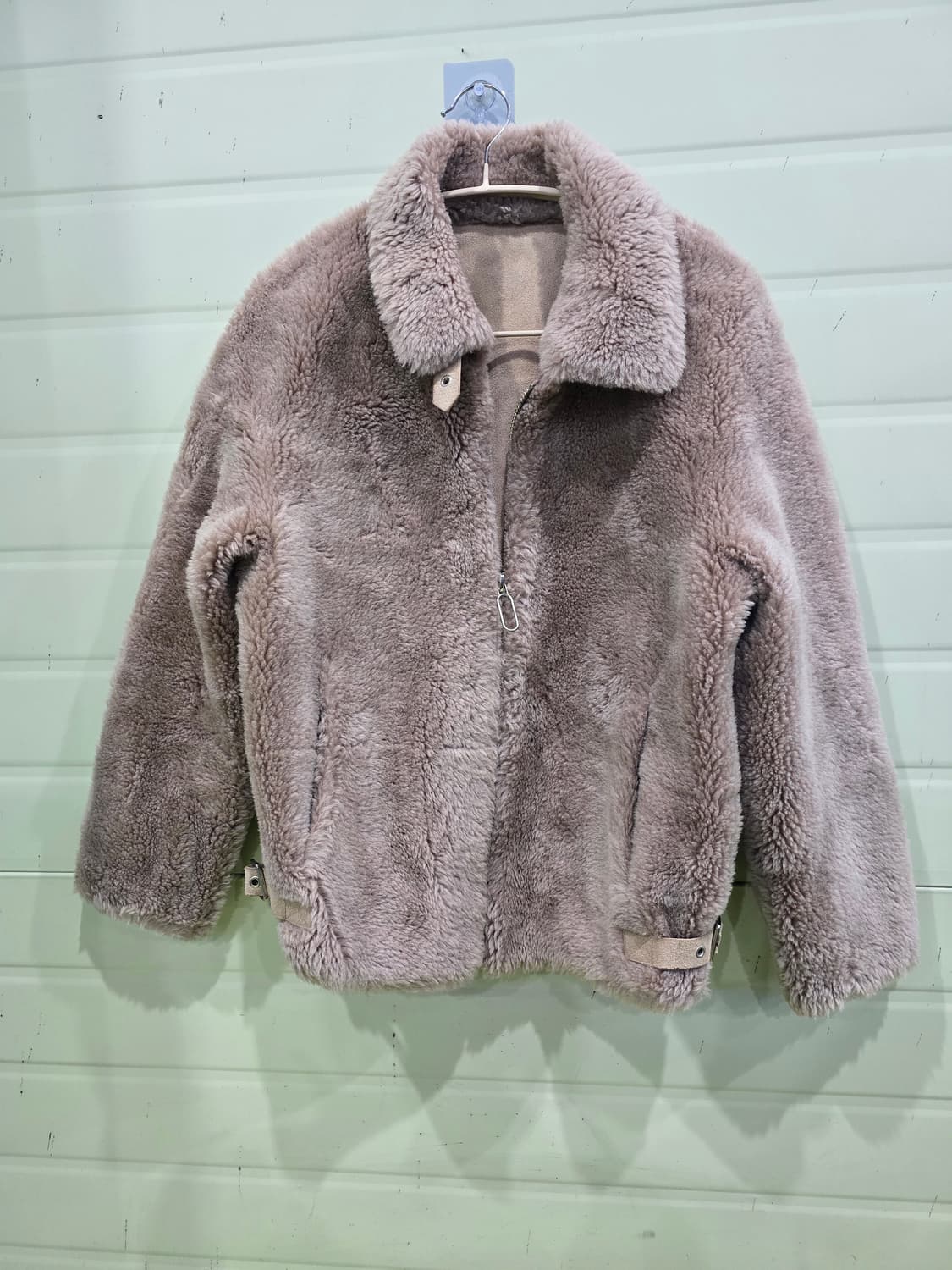 양모 100 숏 자켓 브라운 퍼 자켓 상품이미지1