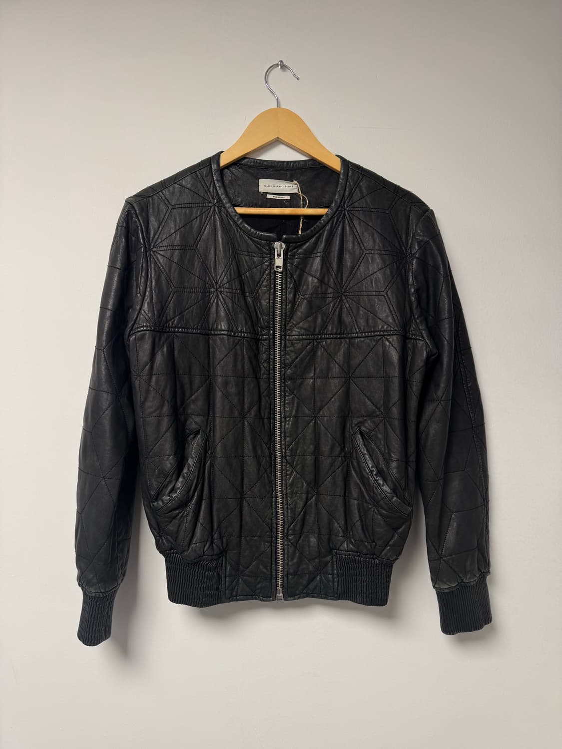 이자벨마랑 빈티지 블랙 퀄팅 양가죽 레더 봄버 자켓 36 상품이미지1