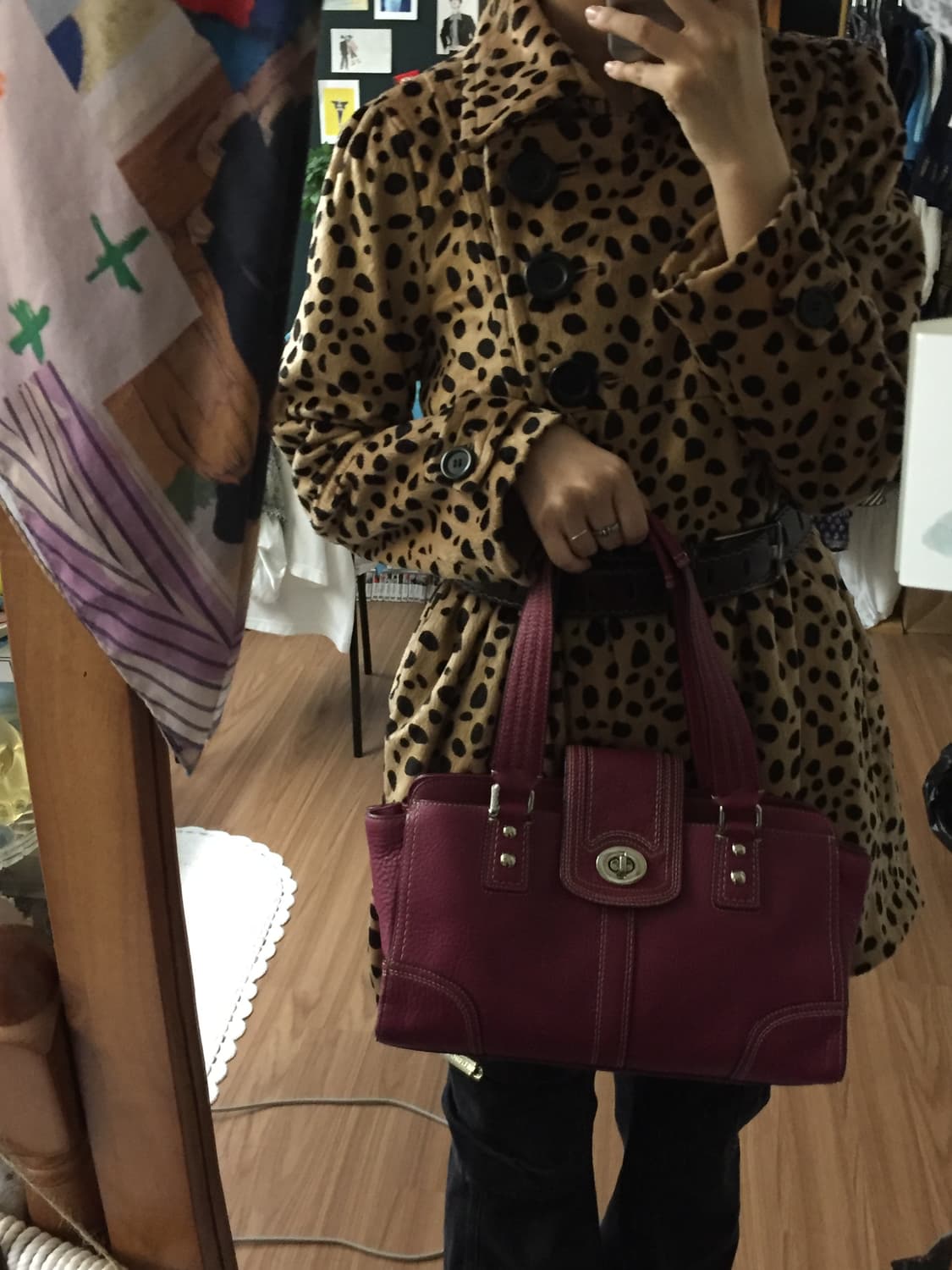 일본 빈티지 레오파드 호피 갸루 코트 자켓 상품이미지2