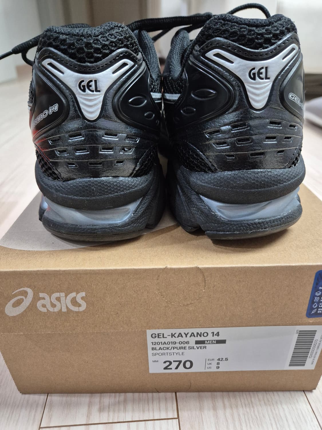 [270]아식스 젤 카야노 14 블랙 퓨어 실버 상품이미지5