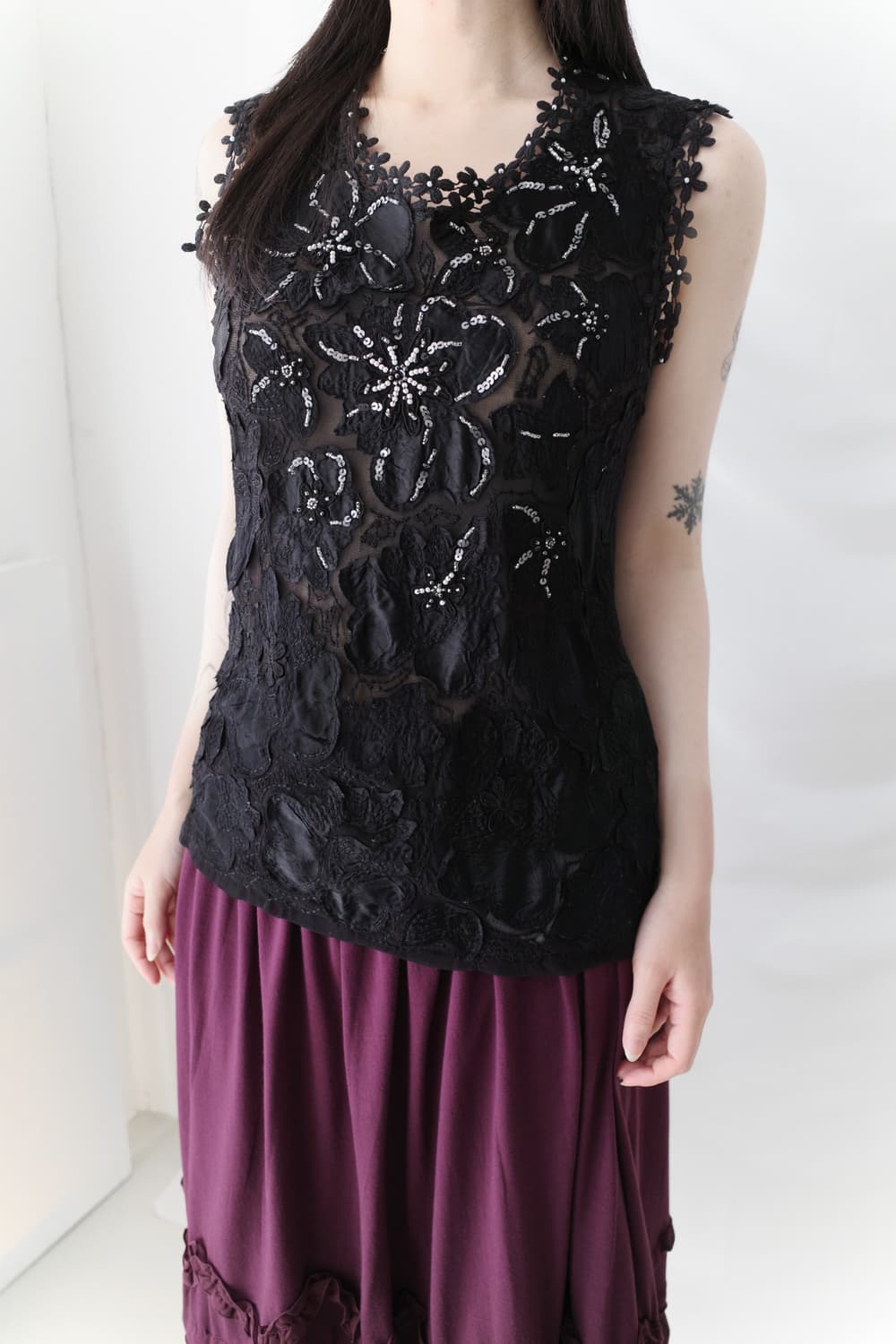 flower beads sleeveless 상품이미지5