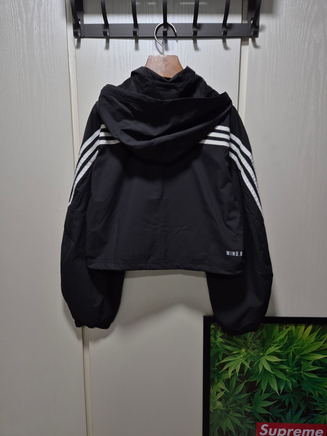 (세일)(새상품)아디다스 삼선 크롭 후드 바람막이 상품이미지10