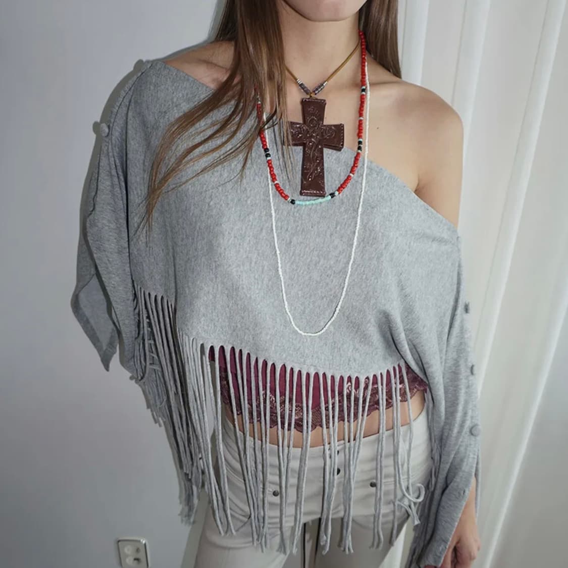 스컬프터 십자가 카드지갑 브라운 상품이미지2