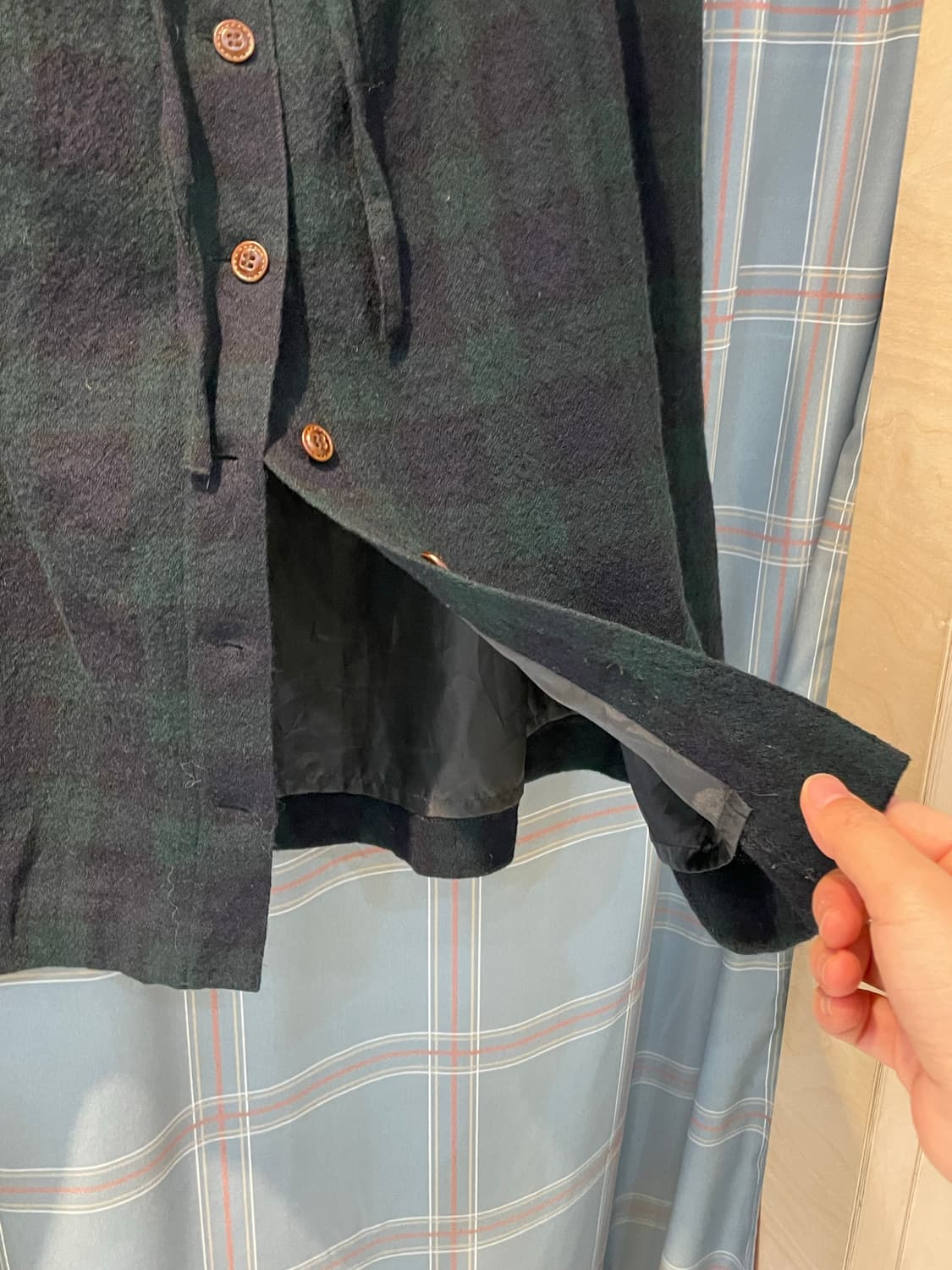 일본빈티지 체크 버튼스커트  상품이미지3