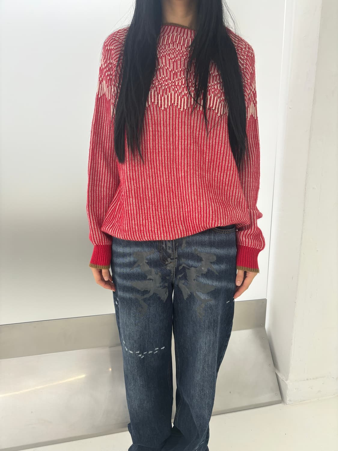 Vintage red  knit 상품이미지3