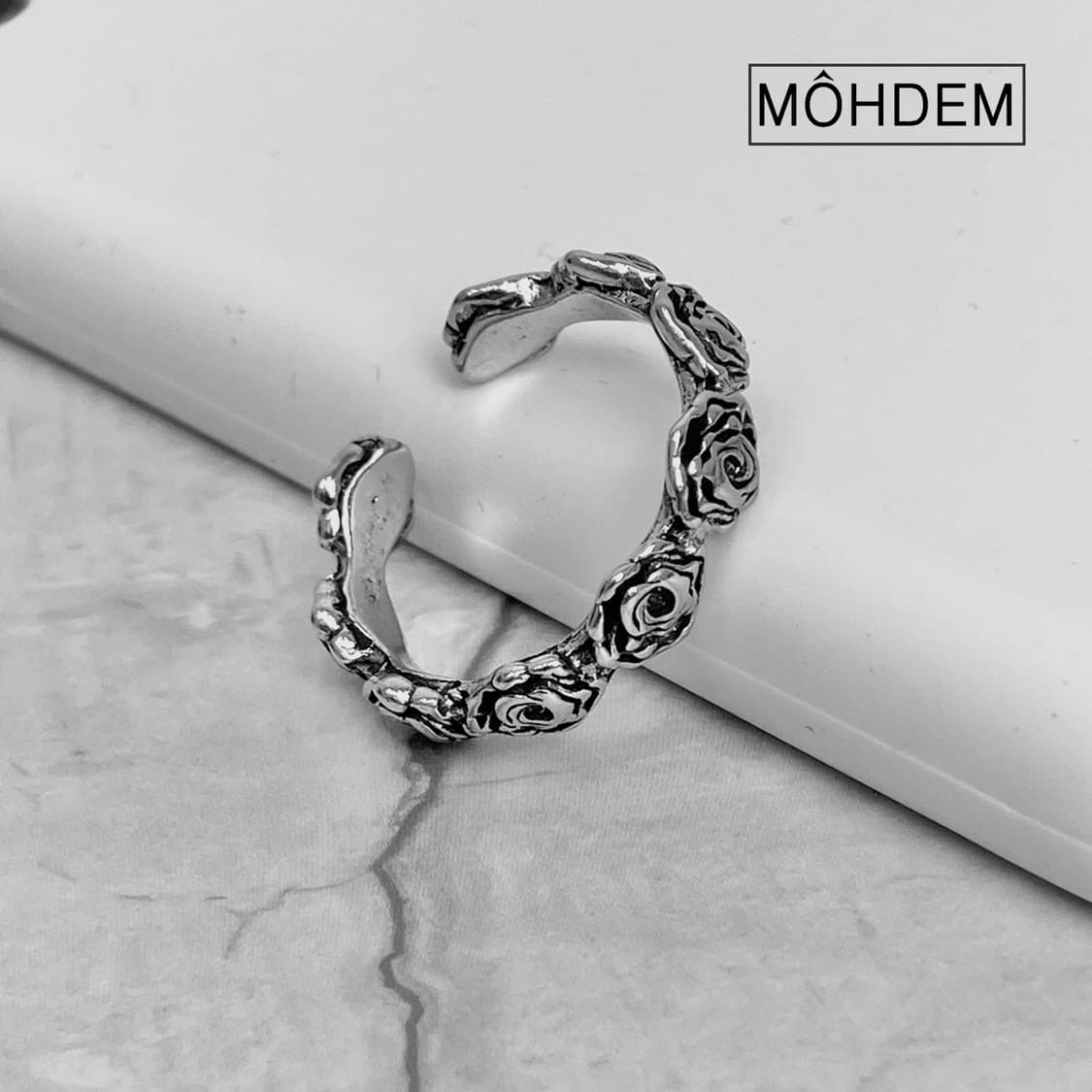 [Unisex]엔틱 로즈링 실버 오픈링 반지 상품이미지5