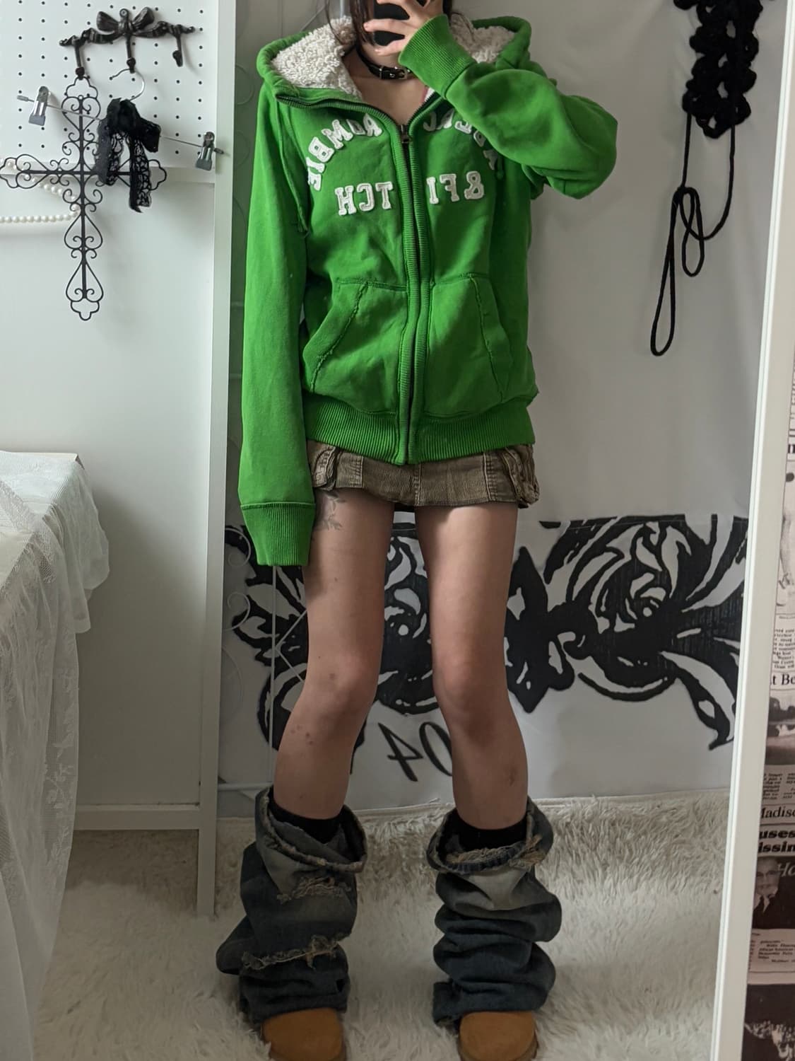 • Abercrombie Green Fur Hood Zip-Up  상품이미지3
