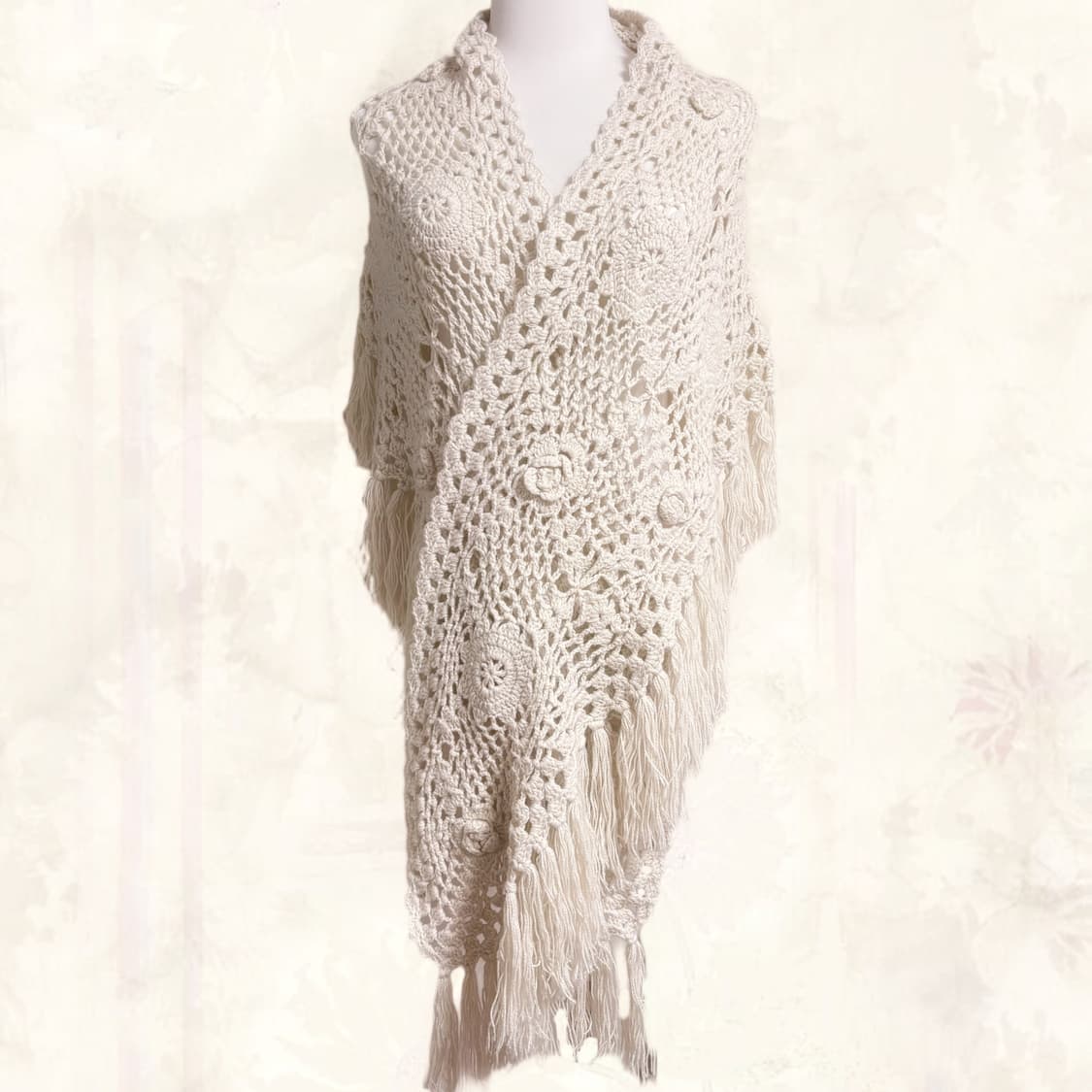 (이체시에눌) 일본 생화이트 페어리 장미 디테일 숄 & 머플러 상품이미지2