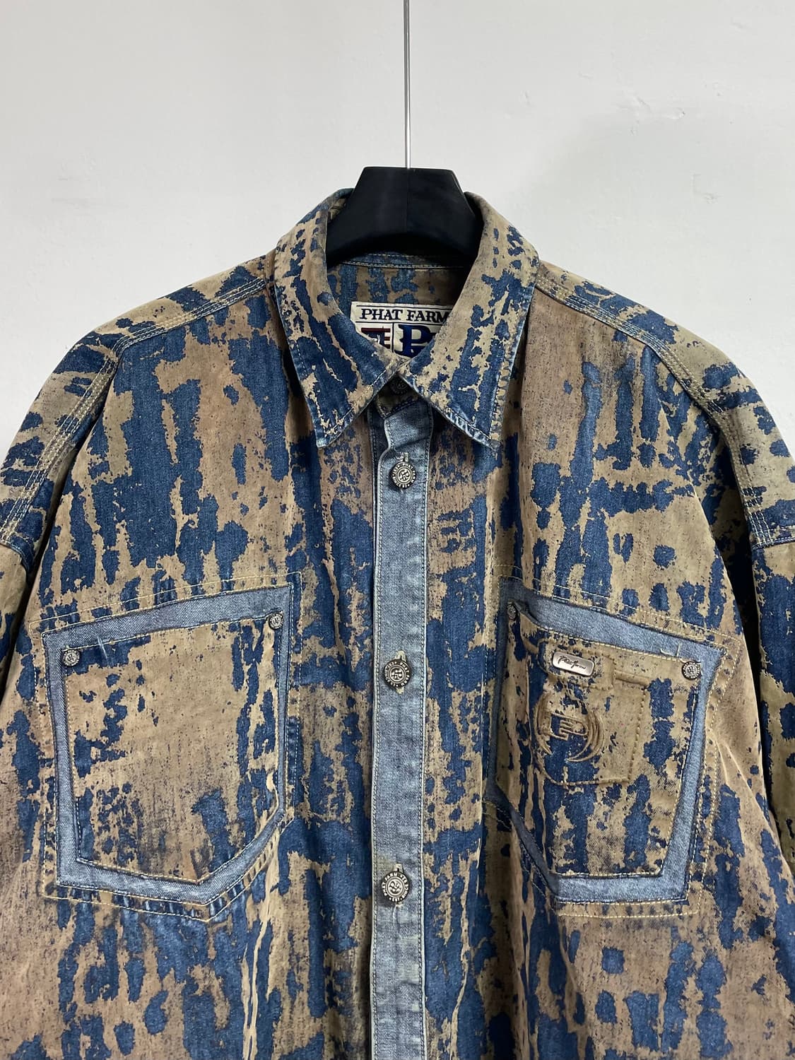 팻팜 빈티지 데님 믹스 셔츠 자켓 (on.43) 상품이미지2