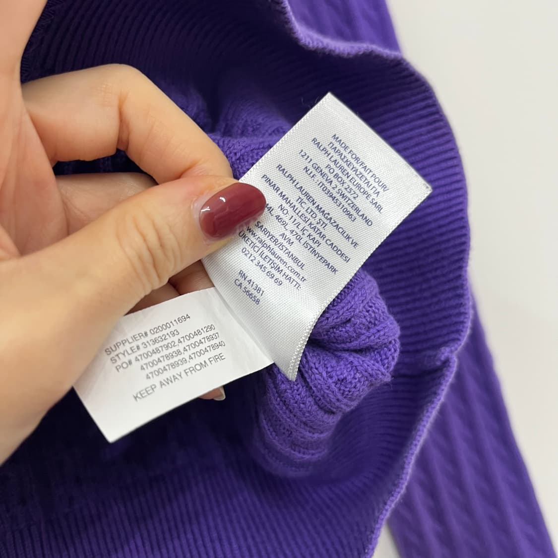 폴로 랄프로렌 퍼플 꽈배기 니트 가디건 상품이미지6