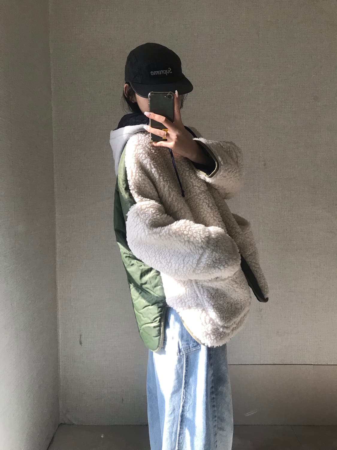 빈티지 레이어드 후리스 점퍼 상품이미지3