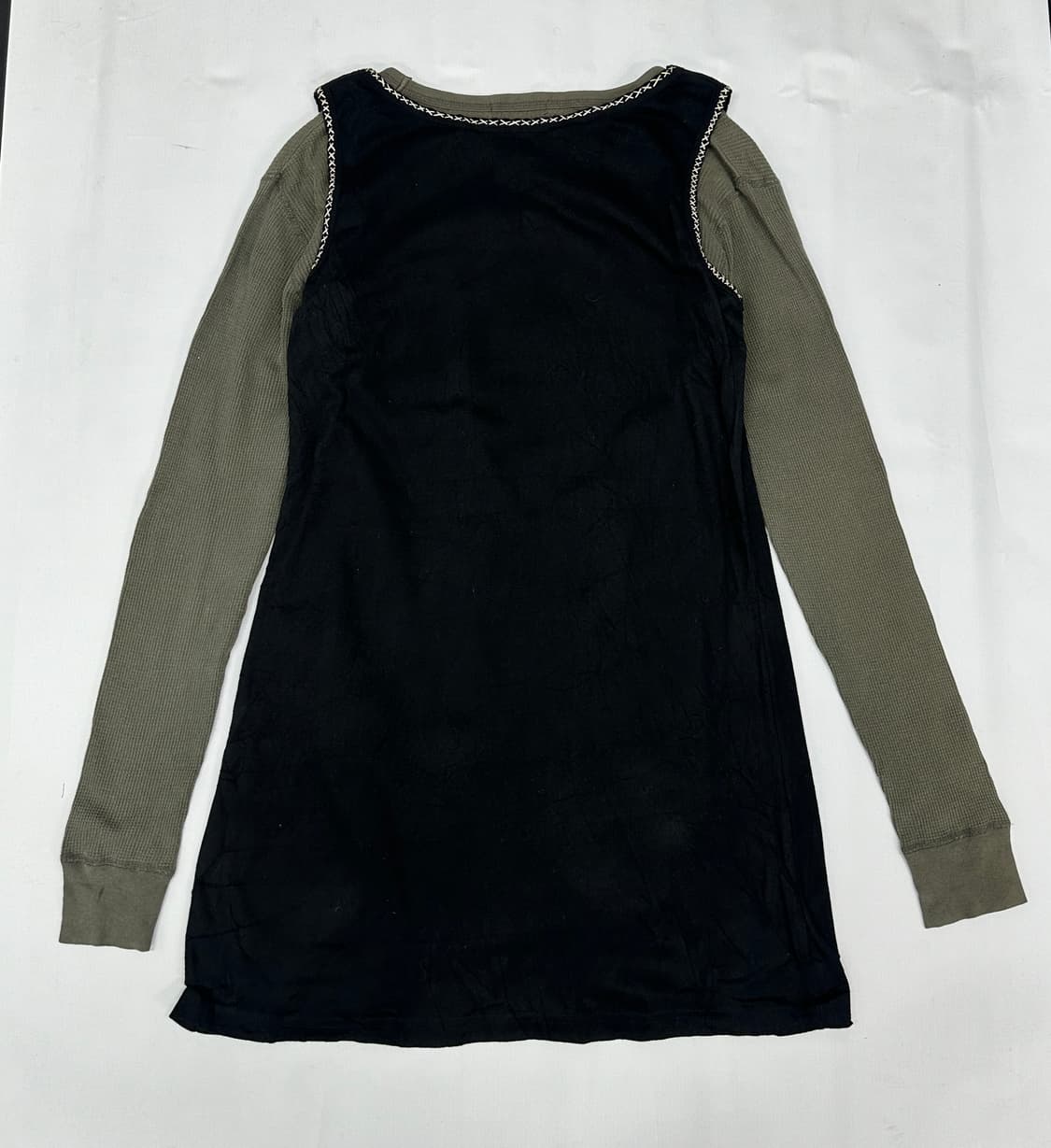 🪇하구미의 에스닉 코디세트🪇 카키 브라운 레이어드 스커트 히피 상품이미지3