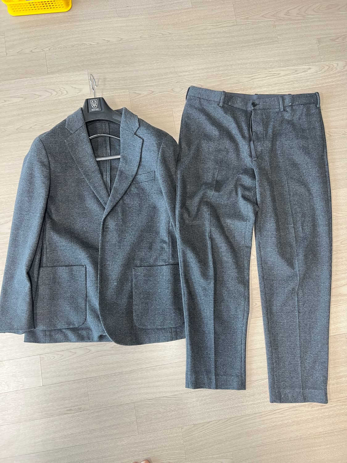 유니클로 컴포트 자켓 & 스마트 앵클 팬츠 셋업 (글렌체크) L 상품이미지1