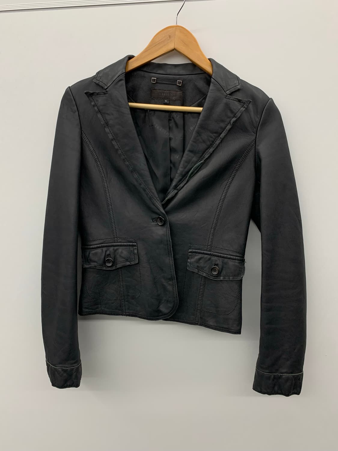 Tomboy 컷오프 카라 램스킨 레더자켓 상품이미지3