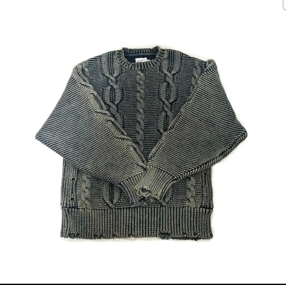 *24SS 카미야 by 미하라 야스히로 케이블 데미지 니트 상품이미지6