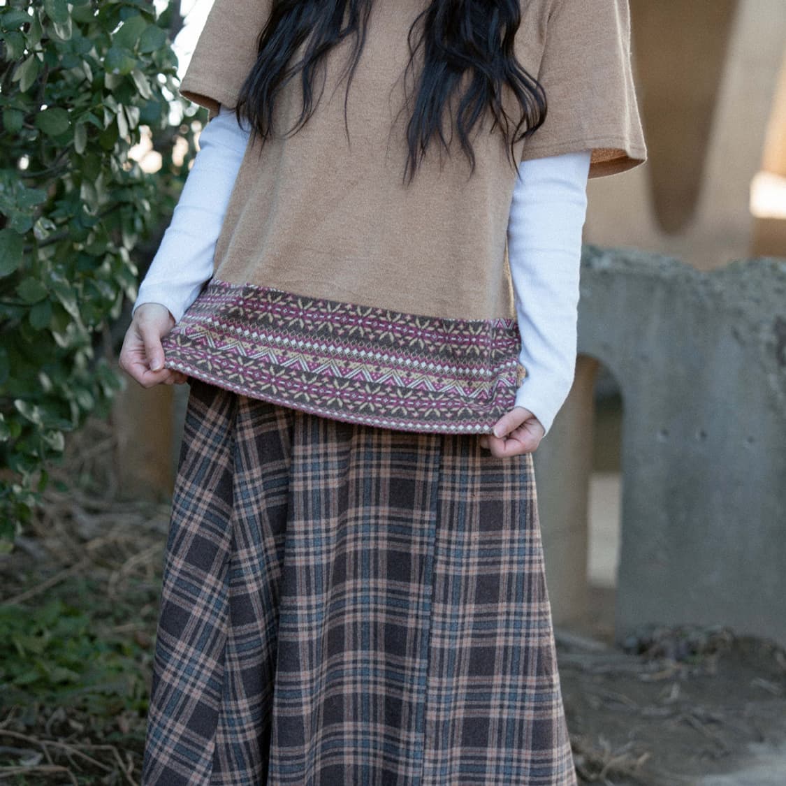 아오이 찻집 체크 스커트 상품이미지8