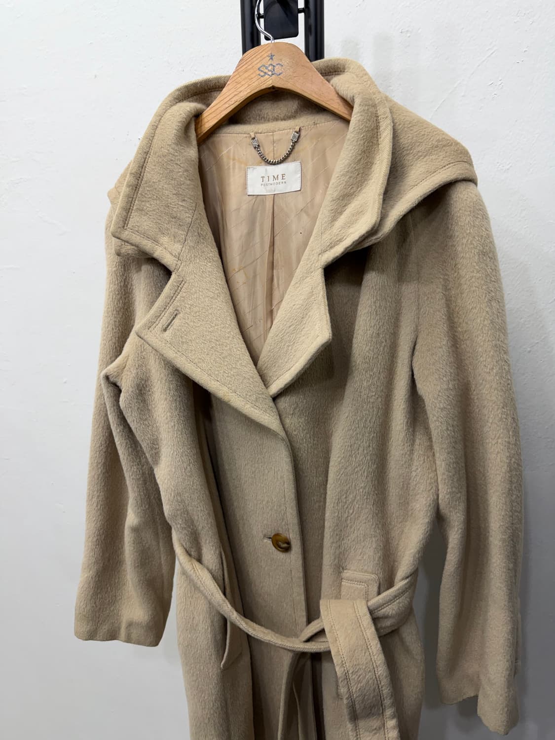 정품) TIME 타임 한섬 벨티드 코트 베이지 88 상품이미지3