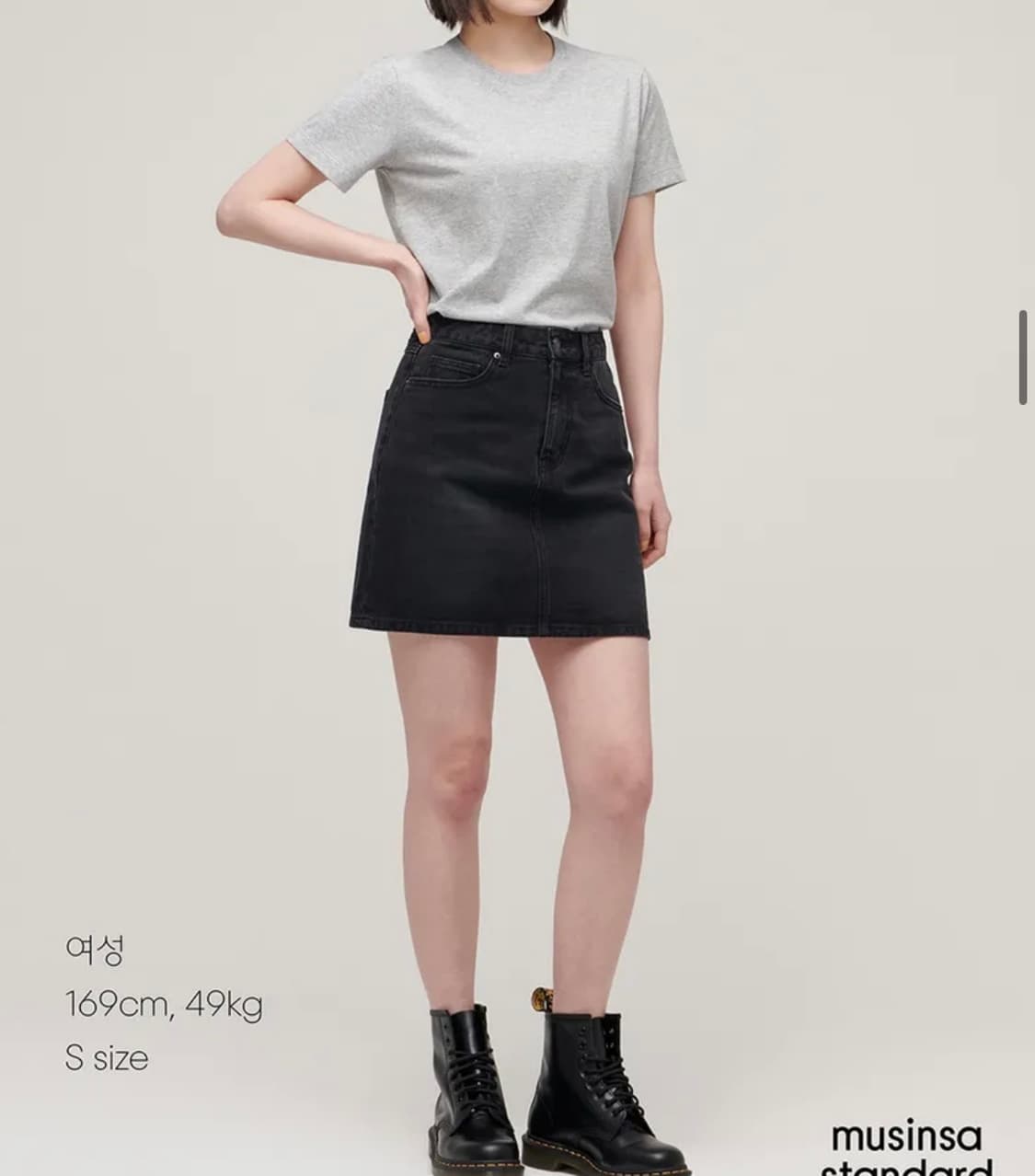 무신사스탠다드우먼 쿨탠다드 반팔티 미디엄그레이 L 미착용 상품이미지1