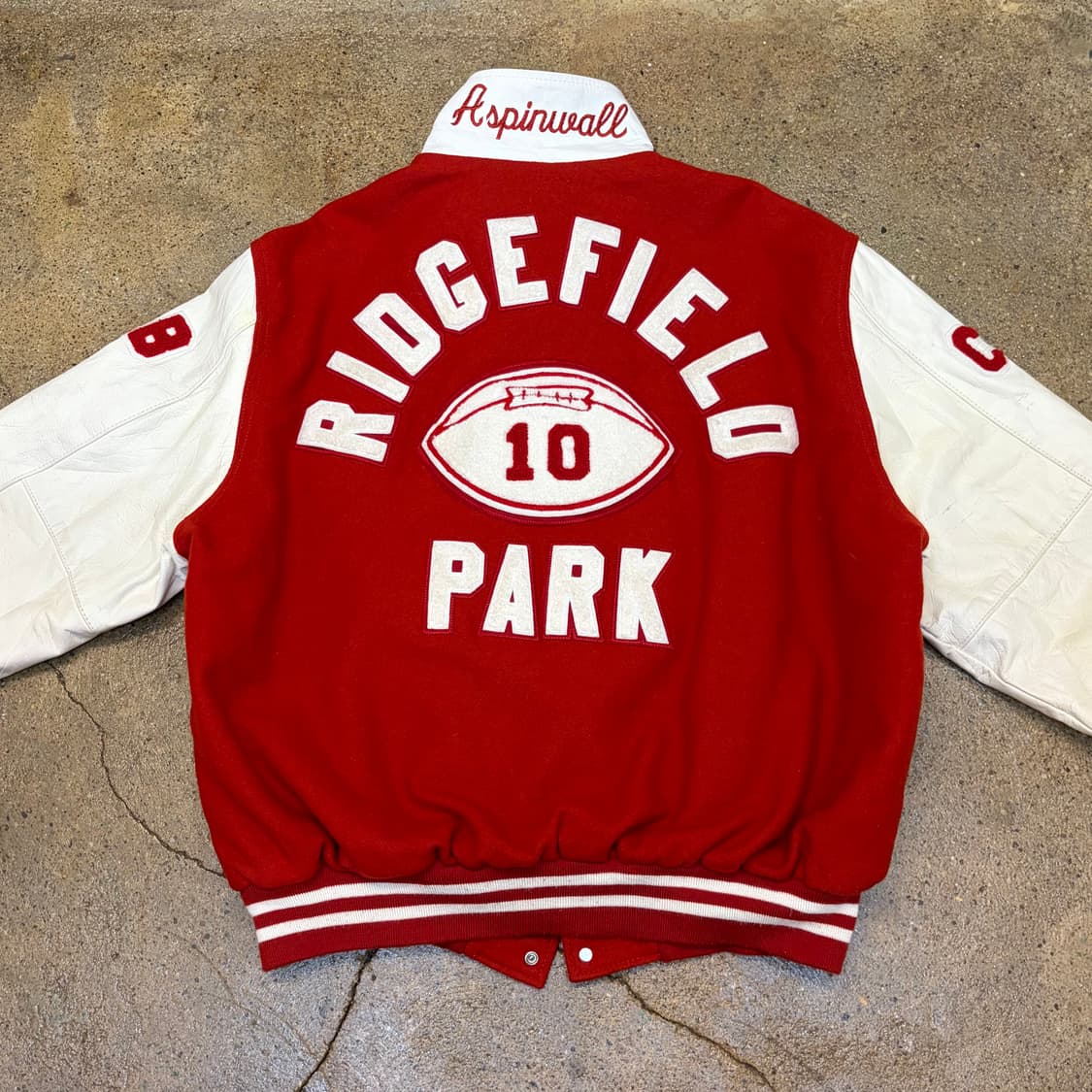 90s Made in USA 빈티지 할러웨이 울 가죽 바시티자켓 상품이미지3