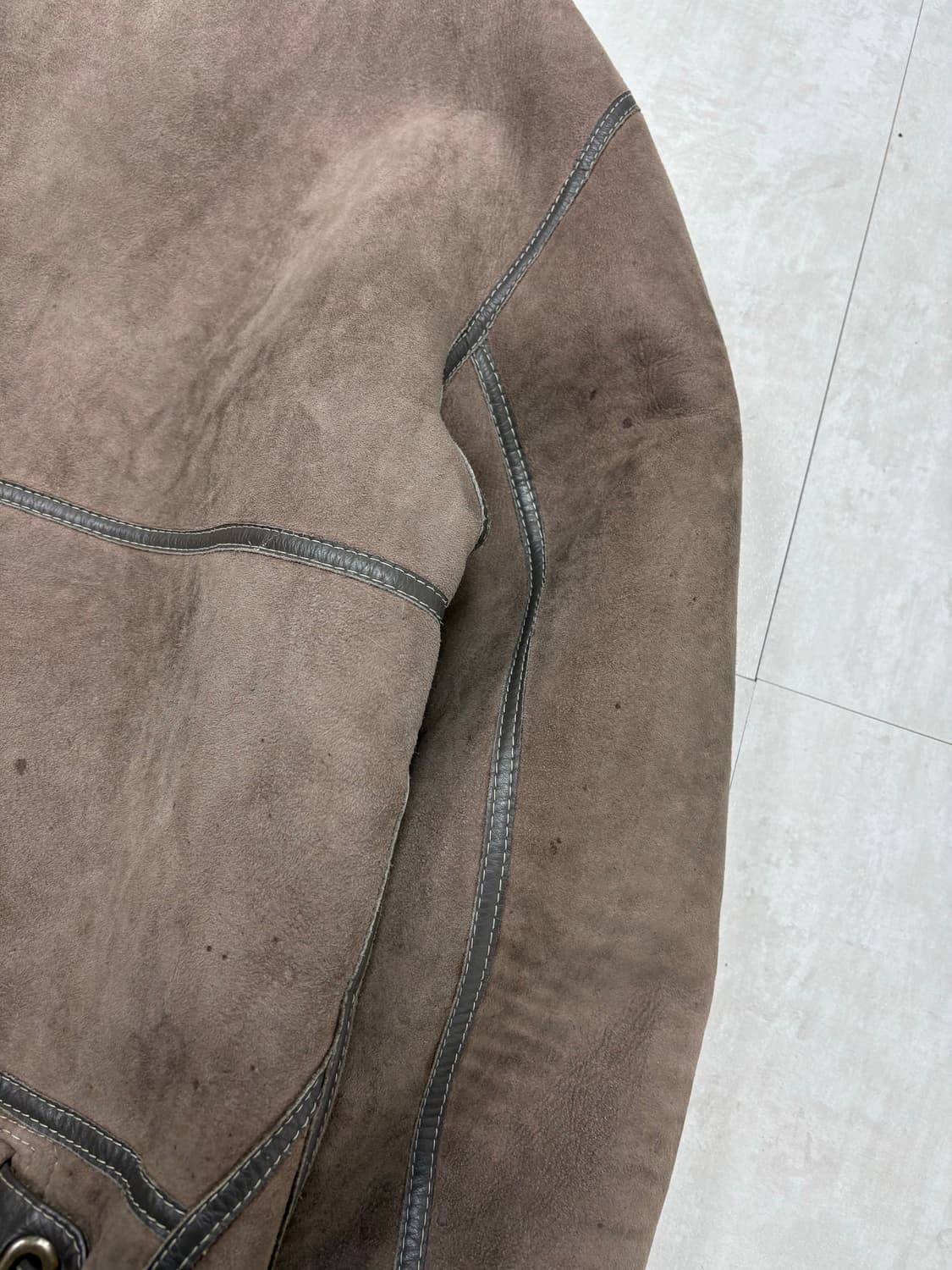 브라운 스웨이드 가죽 무스탕 #80 상품이미지9