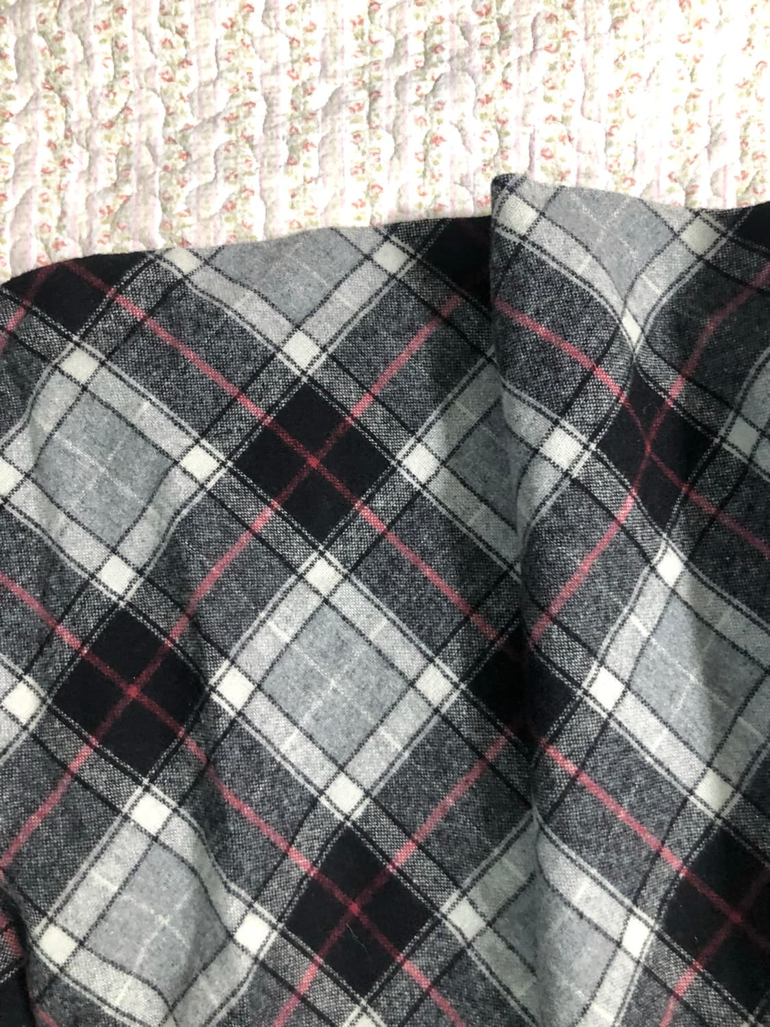 Red point check long skirt 상품이미지3