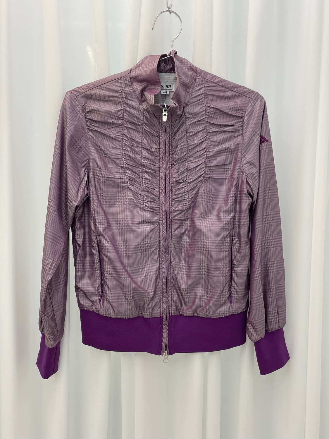 00‘s adidas check shirring jacket 상품이미지1