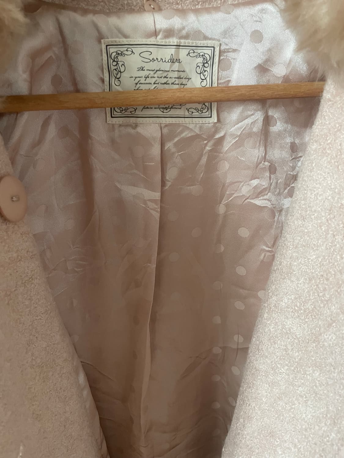 모리걸 빈티지 핑크 퍼 카라 숏코트 상품이미지3