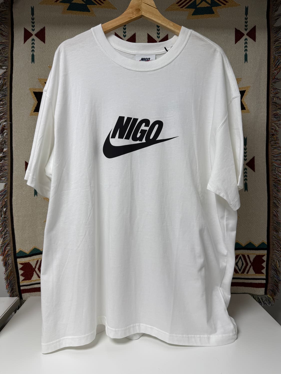 NIGO 나이키 콜라보 반팔티 / 2024 한정판 오버핏 화이트 상품이미지2