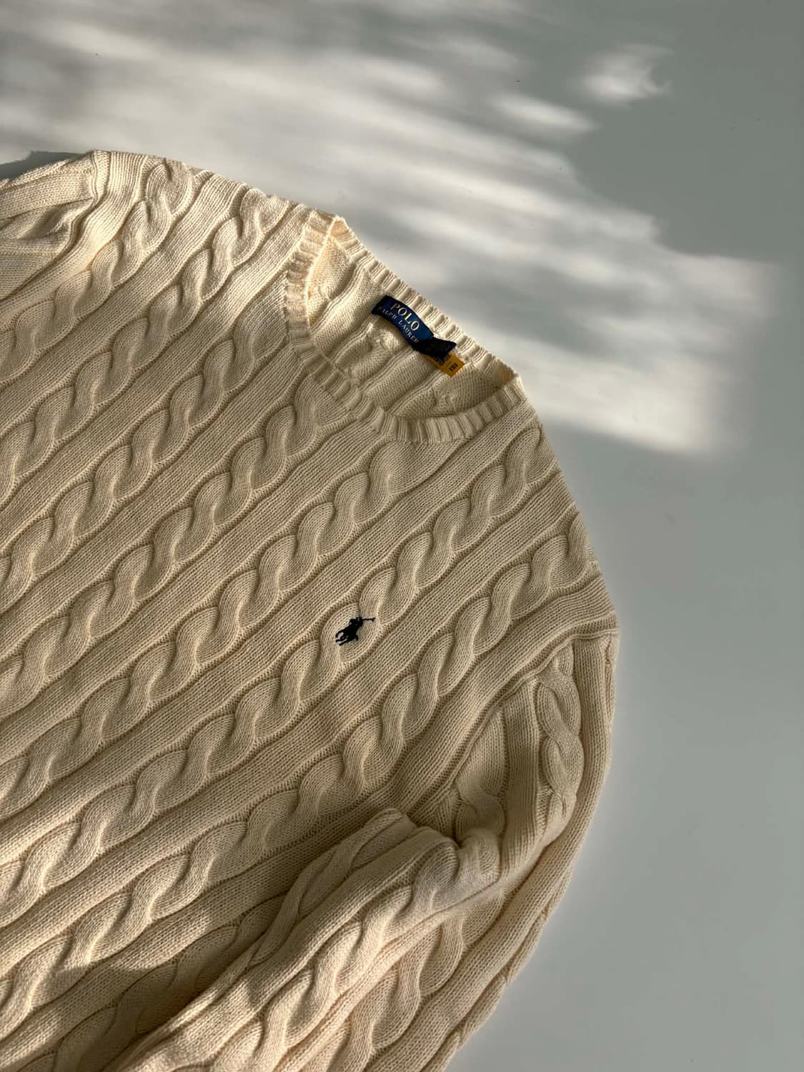 [XL] 폴로 랄프로렌 QR 아이보리 케이블 니트 스웨터 상품이미지6