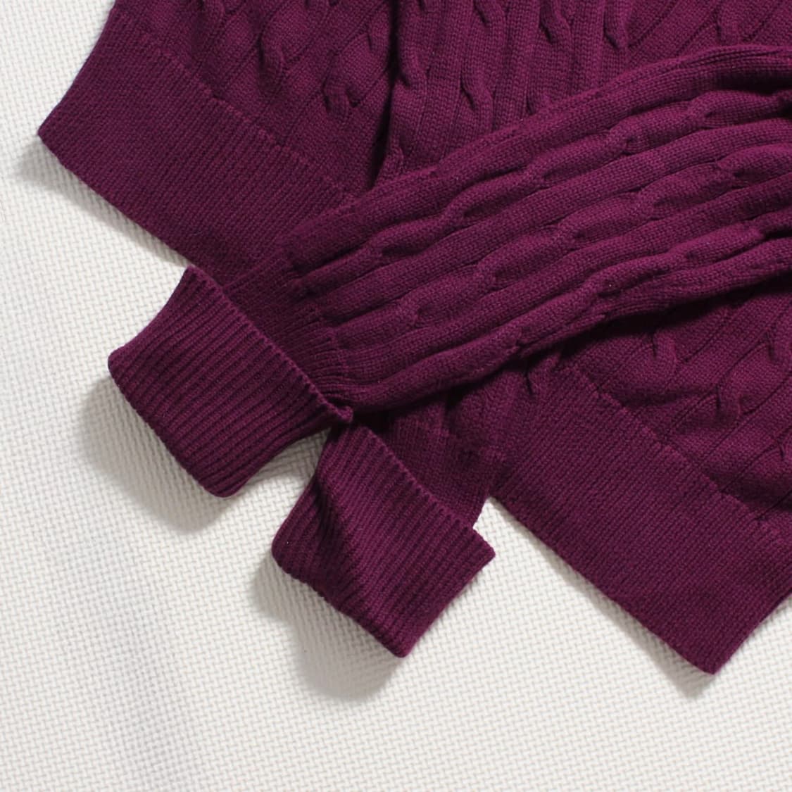 Polo 폴로 랄프로렌 스포츠 버건디 케이블 니트 터틀넥 스웨터 상품이미지5