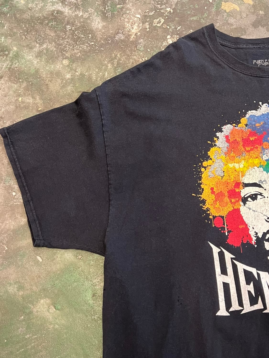 [4XL] 지미 헨드릭스 퍼플헤이즈 아트 프린팅 그래픽 티셔츠 상품이미지3