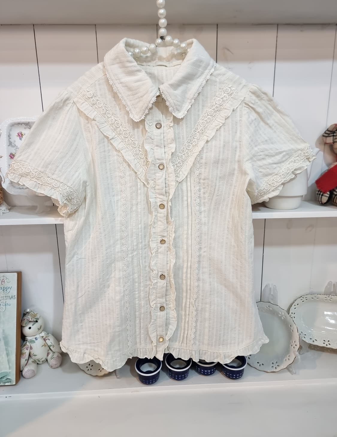 axes femme(엑시즈 팜므) 로맨틱 레이스 카라 블라우스 상품이미지6