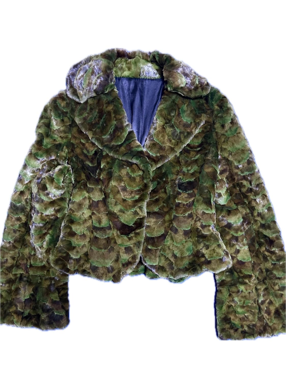 (희귀매물) 빈티지 파이톤패턴 그린 밍크퍼자켓 상품이미지5