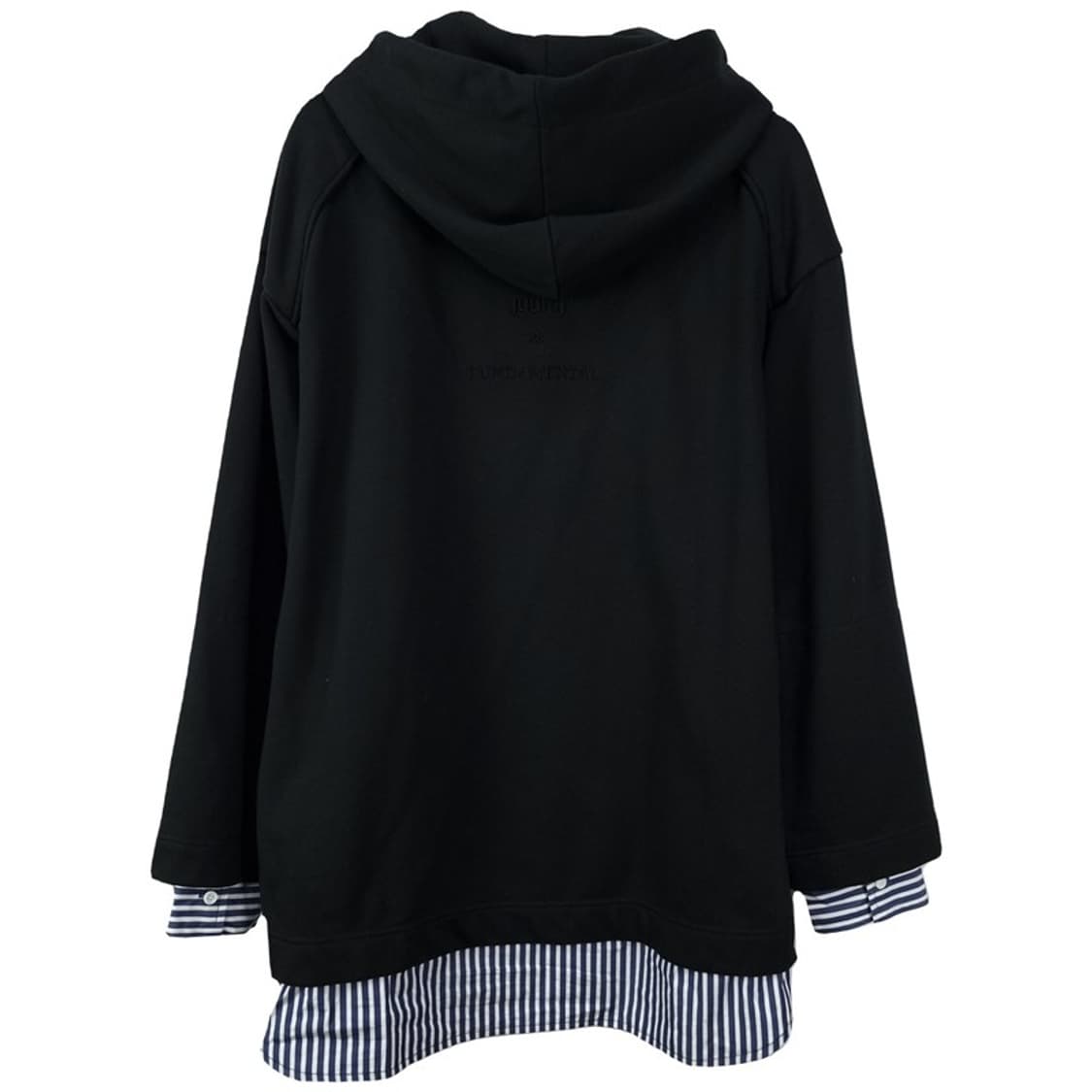 [준지] 20 S/S 셔츠 레이어링 오버사이즈 후드티 블랙 P01547 상품이미지3