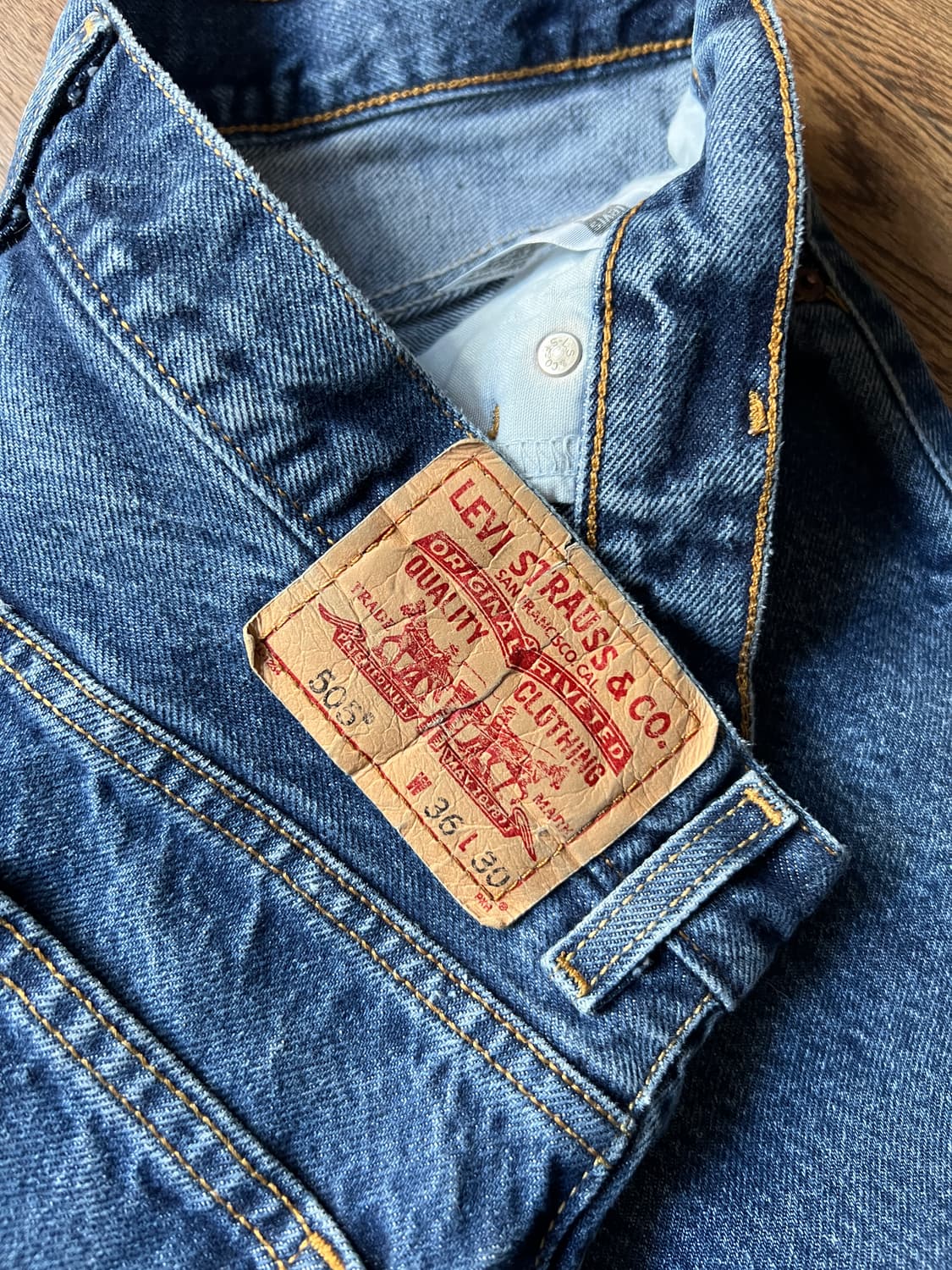 [36]00's 리바이스 USA 505 맥시코제 빈티지 워싱 데님 팬츠 상품이미지6