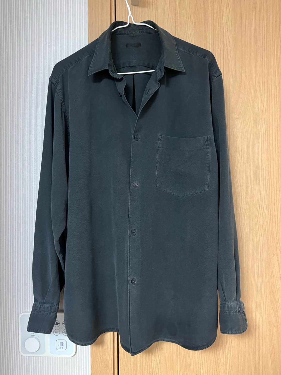 COMOLI 코모리 21aw 실크넬 셔츠 (2/fade navy) 상품이미지2