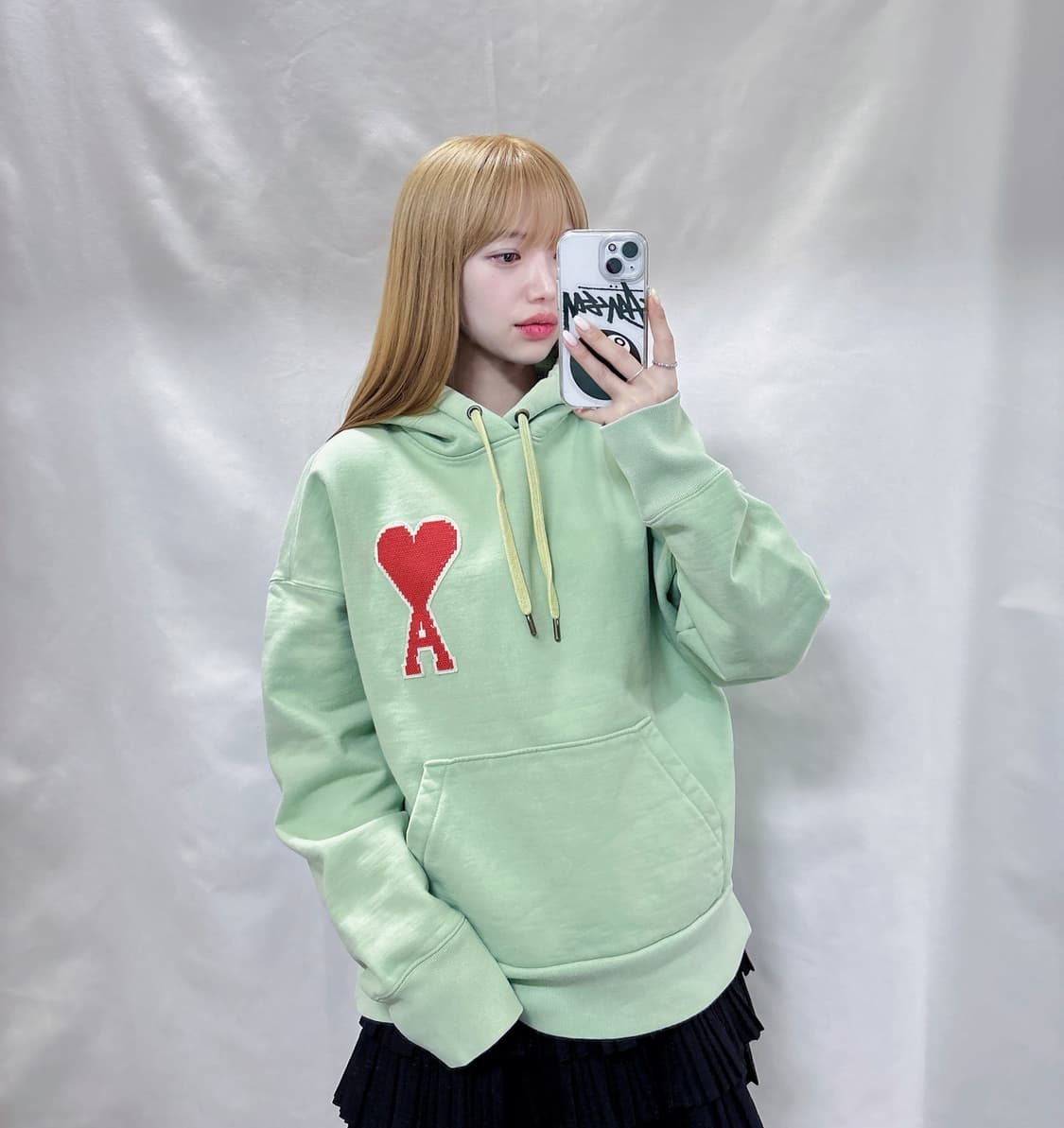 아미 빅하트로고 민트그린 후드  상품이미지2