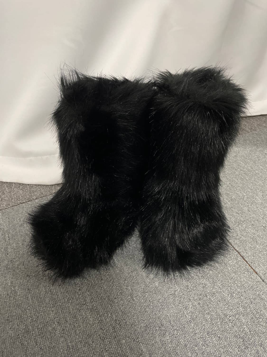 블랙 퍼 부츠 36 사이즈 상품이미지1