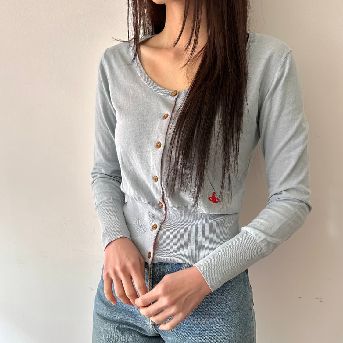 비비안웨스트우드 레드라벨 orb 로고 가디건 상품이미지1