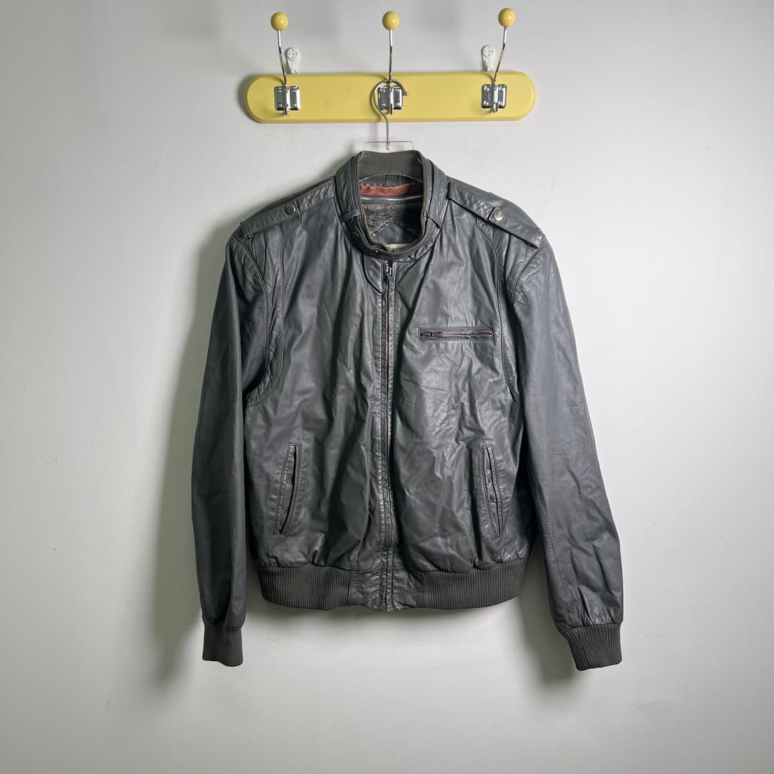 VTG 빈티지 그레이 레더 자켓 42 상품이미지1