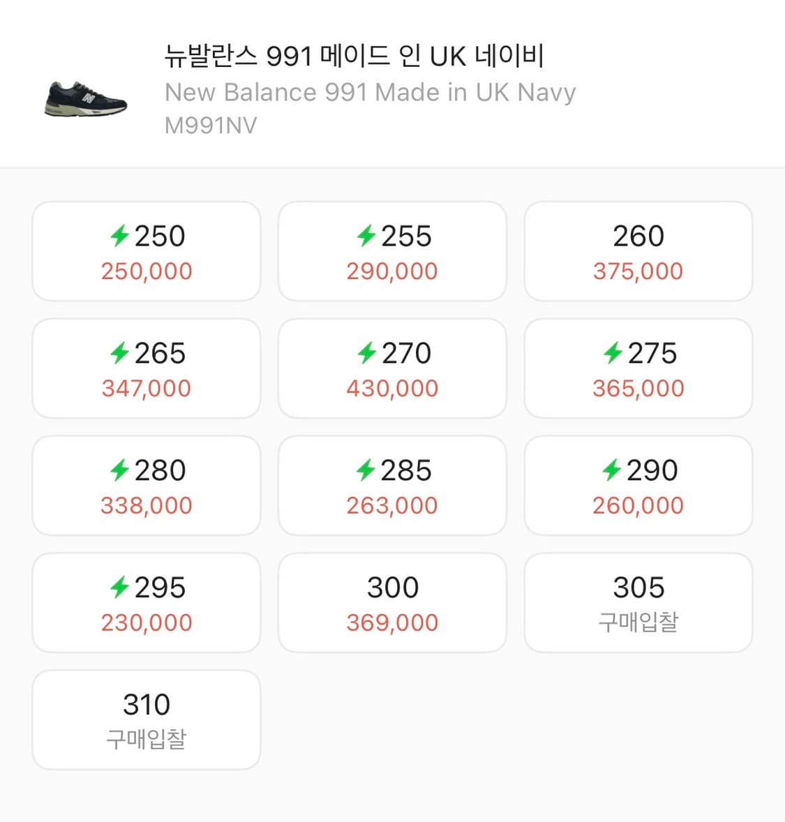 [265] 뉴발란스 991 메이드 인 UK 네이비 상품이미지9