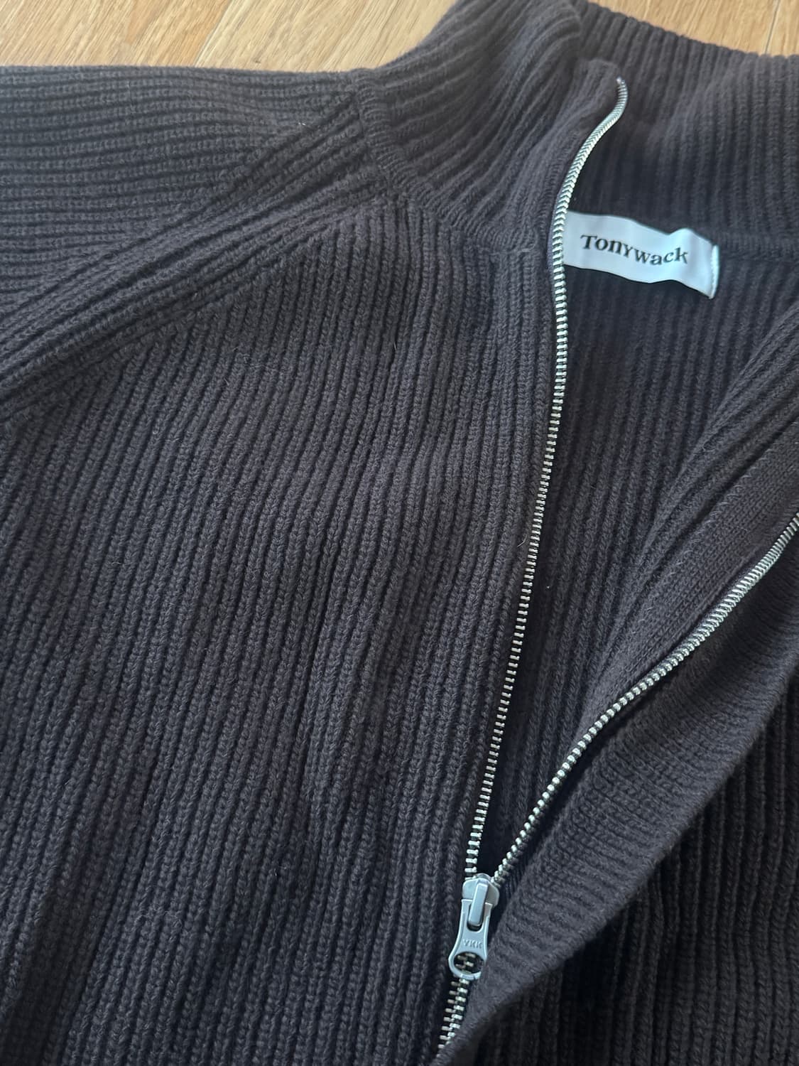 토니웩 메리노울 집업니트 가디건 XL 새상품 판매 상품이미지3