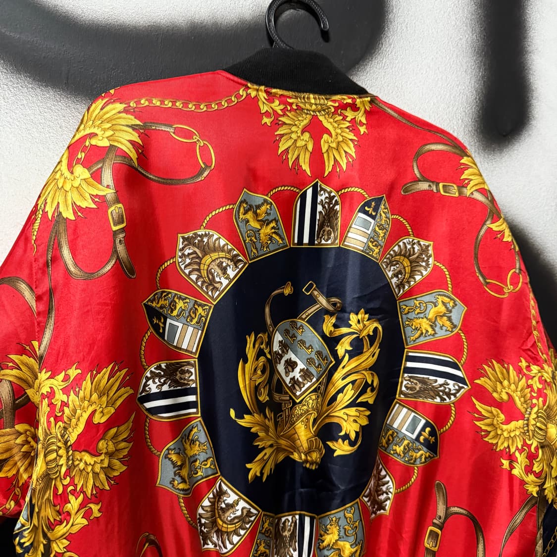 VTG 빈티지 바로크 풀 패턴 리버시블 퀼팅 봄버 자켓 상품이미지7