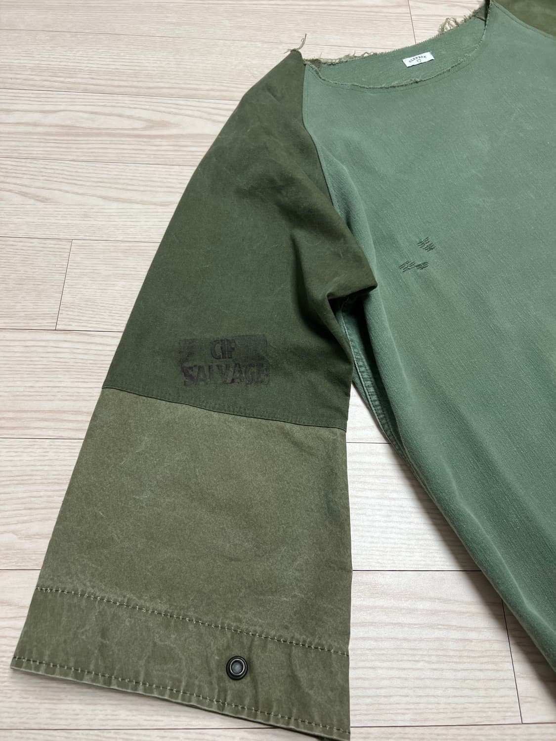 올드파크 / 우븐 패치워크 라운드 아노락 / F 상품이미지3