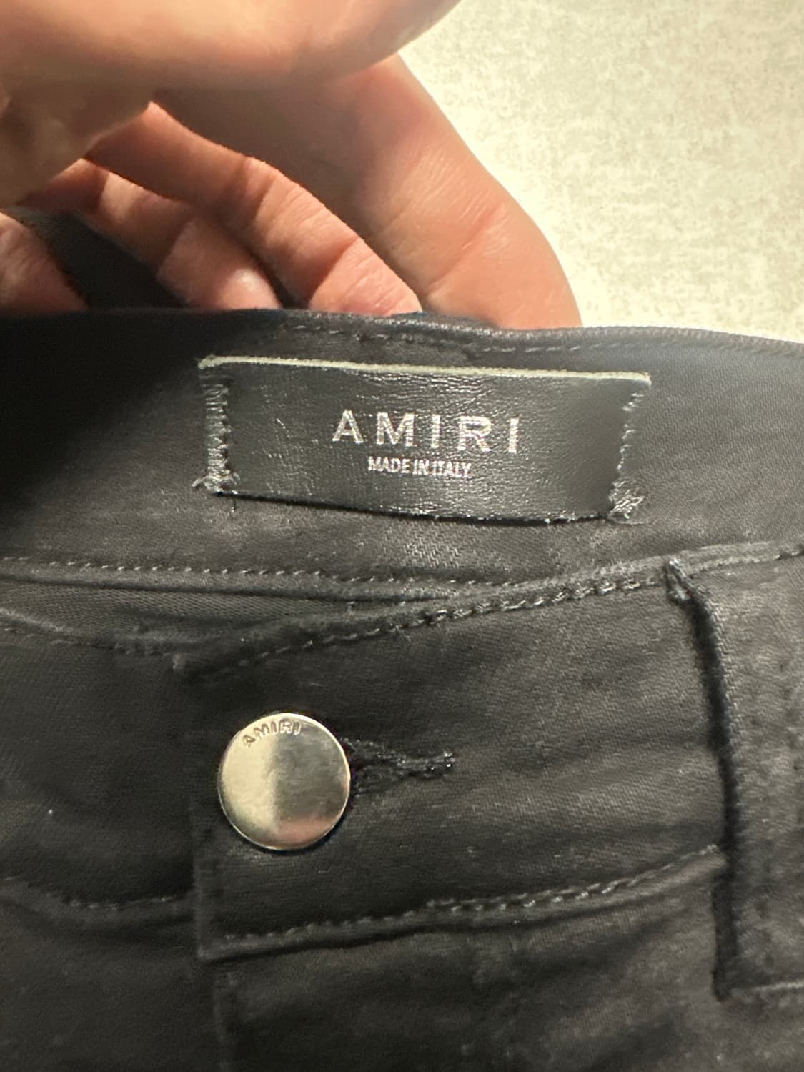 아미리 mx1 블랙 레더 패널 진 상품이미지8