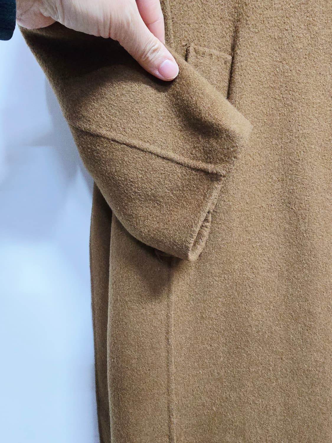 EnC 브라운 롱 코트 모캐시미어 혼방 상품이미지3