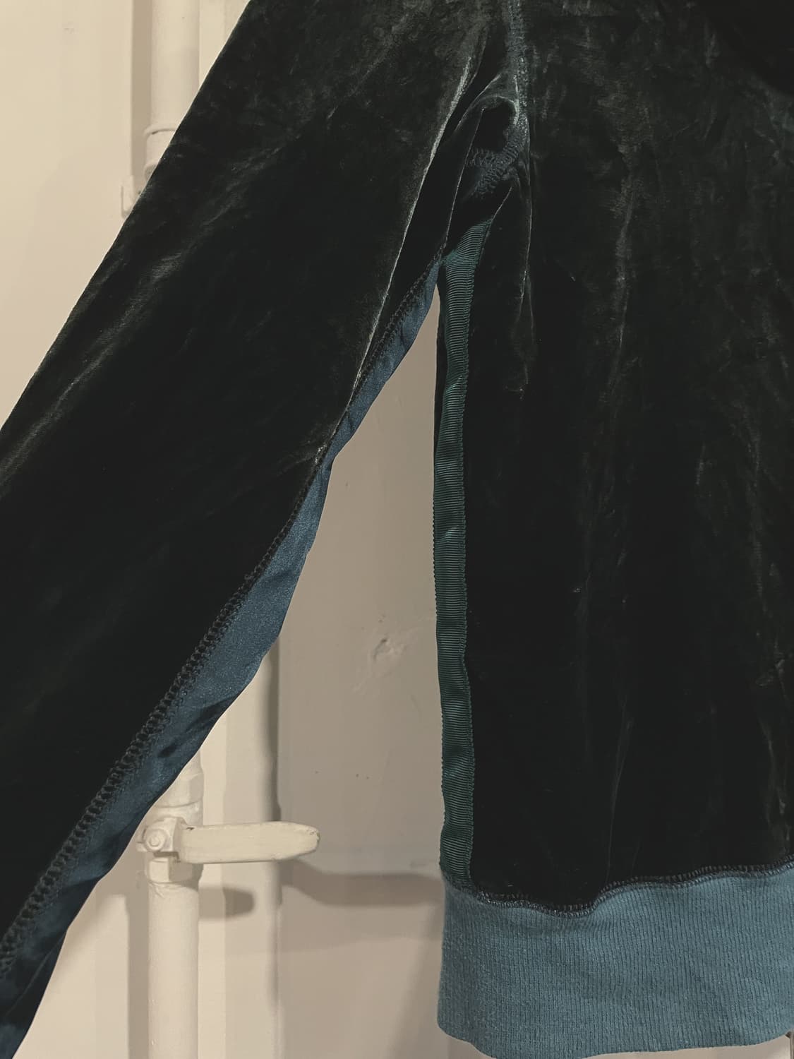 사이드 라인 청록 민트 벨벳 후드집업 갸루 y2k 상품이미지6